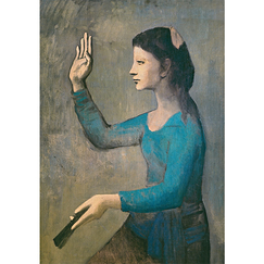 Wide format postcard "Picasso - Woman with fan"