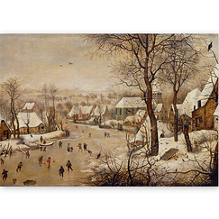 Carte postale grand format "Les Plaisirs de l'hiver"