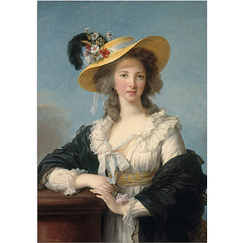 Wide format postcard "Gabrielle Yolande Claude Martine de Polastron, duchesse de Polignac (1749-1793)"