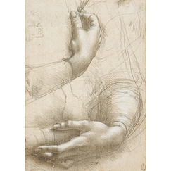 Carte postale grand format "Vinci - Etude de mains"