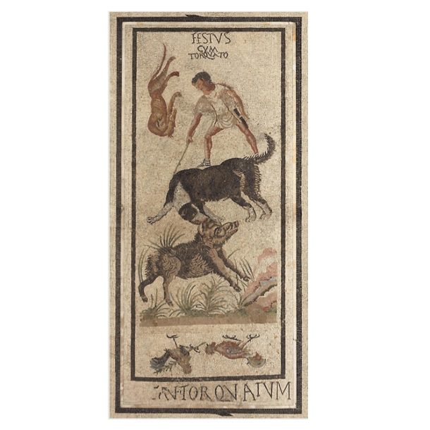 Carte postale panoramique "Pompéi - Scène de chasse"