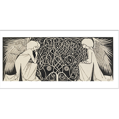 Panoramic postcard "Beardsley - Two Angels"