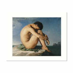 Reproduction Hippolyte Flandrin - Naked Young Man Sitting by the Sea, 1837