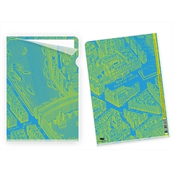 Sous-chemise : plan de Turgot (bleu et vert)