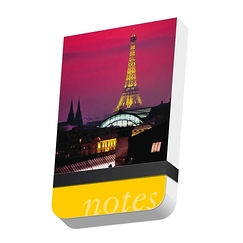 Calepin 6 x 9,5 cm "La tour Eiffel et la verrière du musée d'Orsay depuis les toits du Louvre"