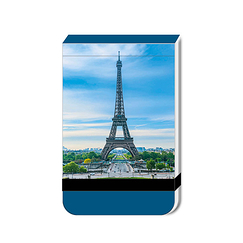 Carnet de notes à élastique Alfred Wolf - La tour Eiffel et la verrière du musée d'Orsay depuis les toits du Louvre