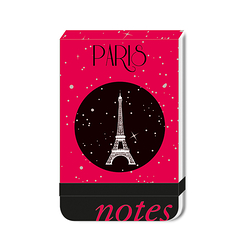 Pocket Notebook Paris Glitters - Black