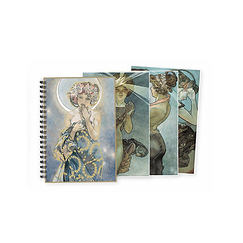 Spiral notebook "Mucha - The moon and the stars"