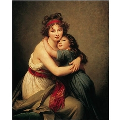 Print Vigée Le Brun - Self-portrait with Her Daughter