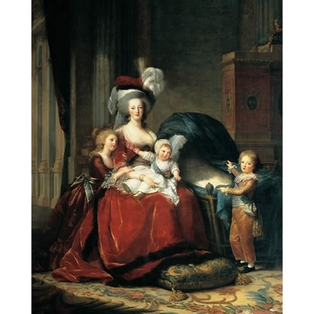 Reproduction "La reine Marie-Antoinette entourée de ses enfants, Madame Royale, le Dauphin et le Duc de Normandie"