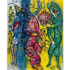 Print Chagall - Illustration for the Circus serie, Tériade edition (detail)