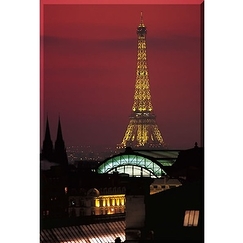 Rectangular magnet "La tour Eiffel et la verrière du musée d'Orsay depuis les toits du Louvre"