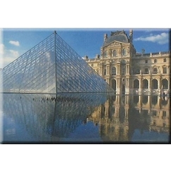 Magnet rectangulaire "Pyramide du musée du Louvre (jour)"