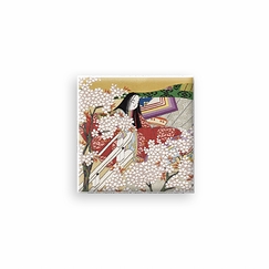 Magnet Yamaguchi - Rouleau en tissu de brocart du Dit du Genji, livre XLIV, La rivière aux bambous
