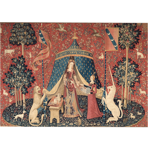 Carte double avec enveloppe "La Dame à la Licorne : A mon seul Désir"