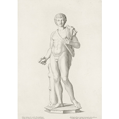 Estampe Statue antique de marbre d'un gladiateur haute de 3 pieds 4 pouces au palais des Thuilleries - Claude Mellan