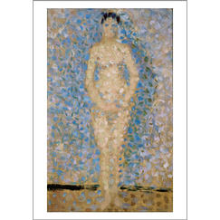 Seurat Postcard - Standing model, sketch, also called from the front