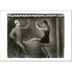 Carte postale Seurat - Couple dansant (Banquistes - Les Saltimbanques)