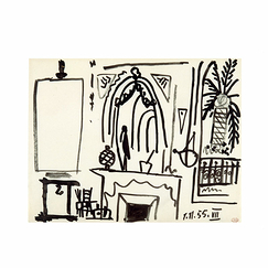 Reproduction sous Marie-Louise Pablo Picasso - Atelier de La Californie, Villa de Picasso et Jacqueline à Cannes, 1955