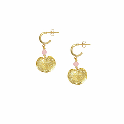 Boucles d'oreilles Nymphéa Perle de quartz rose - Les Cleias