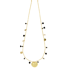 Necklace Waterlily with black pendants