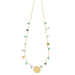 Necklace Waterlily with turquoise pendants
