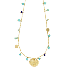 Necklace Waterlily with turquoise pendants