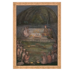 Postcard - Emperors Akbar and Jahangir in company of sufis and yogis