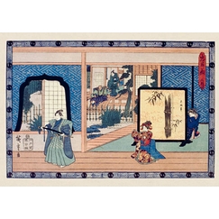 Hiroshige Postcard - Treasure of loyal retainers Series: Act II