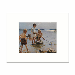 Reproduction sous Marie-Louise Albert Edelfelt - Enfants au bord de l'eau, 1884