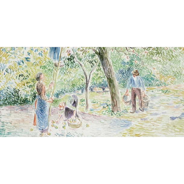 Carte postale Pissarro - La Cueillette des pommes (détail), vers 1883