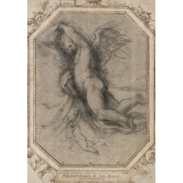 Carte postale Fra' Bartolomeo - Ange soulevant une draperie