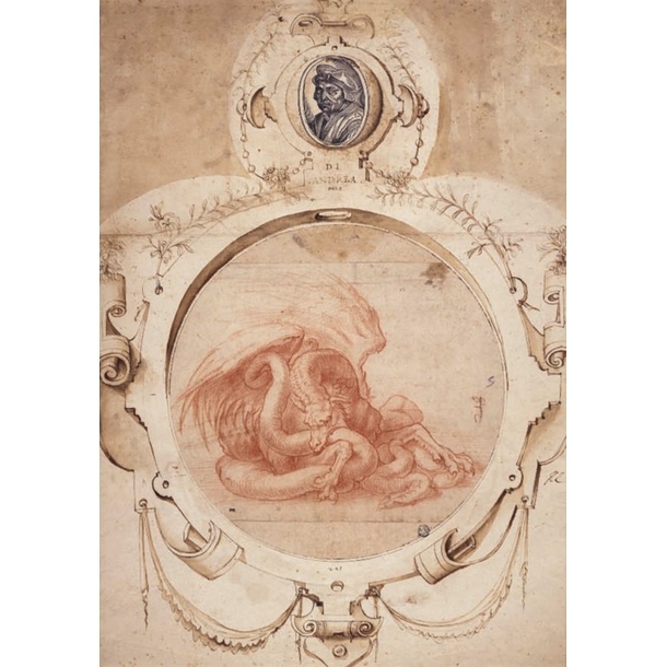 Carte postale del Sarto - Dragon dévorant un serpent