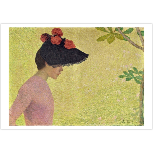 Maillol Postcard - Profile of young girl, portrait of Miss Faraill