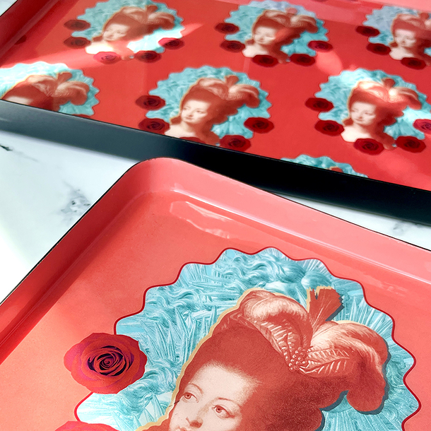 Rectangular Tray Marie-Antoinette Pop Coral - 20 x 40 cm