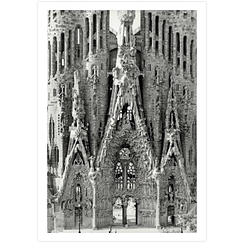 Carte postale - Temple de la Sagrada Familia. Portail de la Nativité