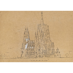 Bellver Postcard - Temple of the Sagrada Família, overview