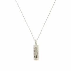 Pendant necklace with silver cylinder seal