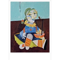 Carte postale Picasso - Maya au bateau