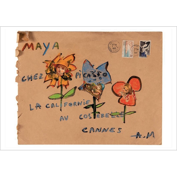 Carte postale Prévert - Enveloppe illustrée envoyée à Maya