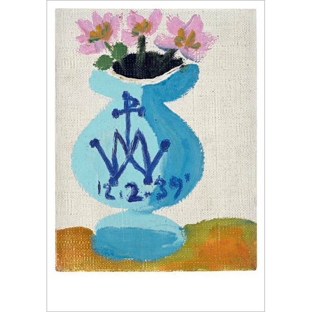Carte postale Picasso - Vase de fleurs avec monogramme MTWP