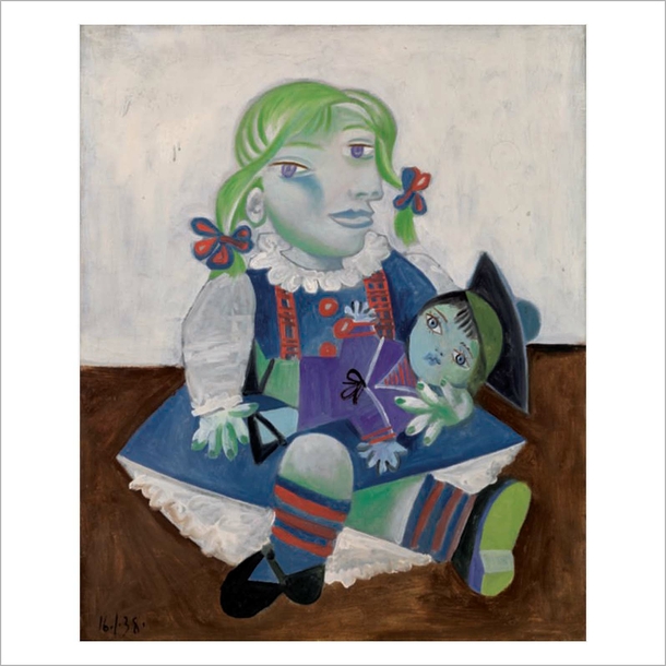 Carte postale Picasso - Maya à la poupée