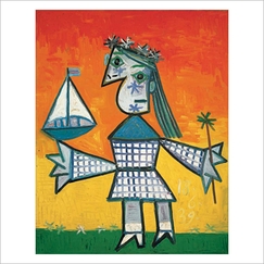 Picasso Postcard - Crowned girl with ship