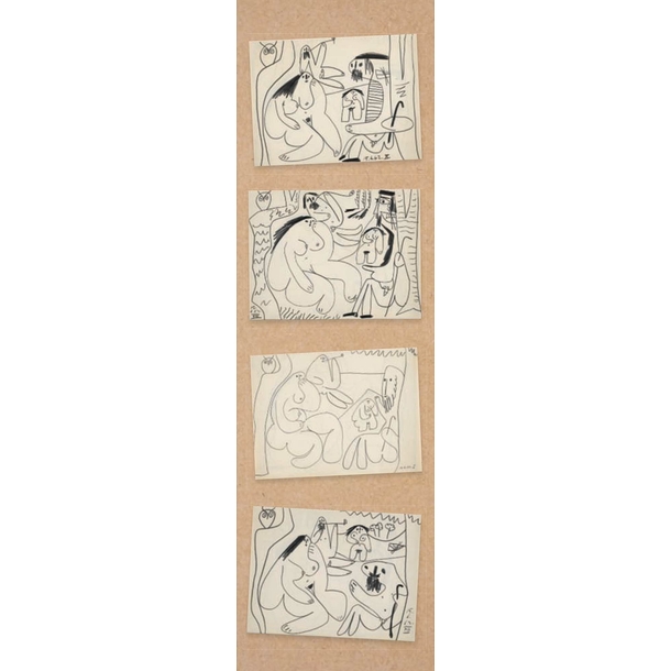 Marque page Picasso - Feuillets extraits du Carnet d'études pour Le Déjeuner sur l'herbe