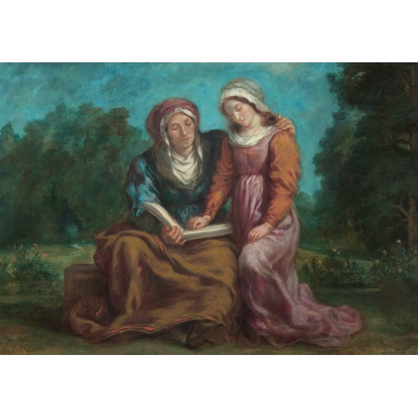 Carte Postale Delacroix - L'Education de la Vierge