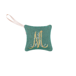 Mini-coussin parfumé vert Monogramme de Marie-Antoinette