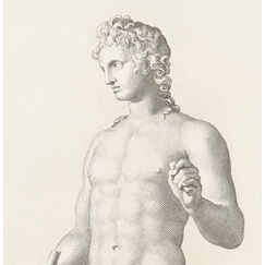 Engraving Young man - Claude Mellan
