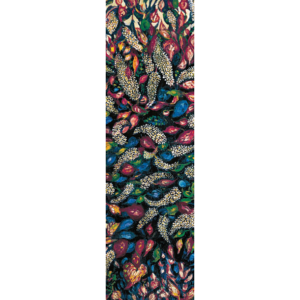 De Senlis Bookmark - Flowers or Big Bouquet with Black Vase and Blue Background