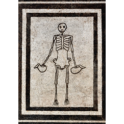 Postcard - Squelette avec deux cruches à vin (askoi), Ier siècle