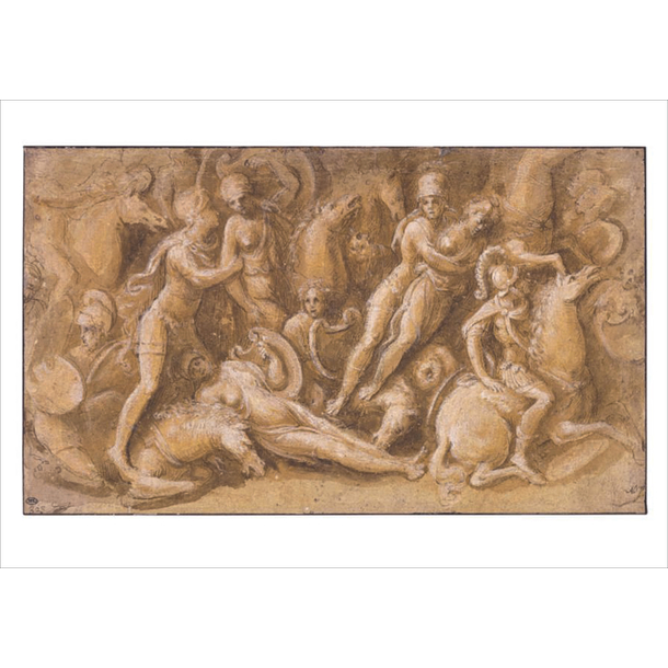 Pupini Postcard - Achilles and Penthesilea: reproduction after the antique